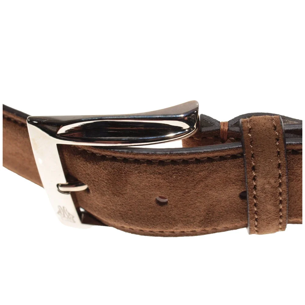 Di Bianco NWT Cut to Size Dress Belt In Solid Brown Suede Leather One Size